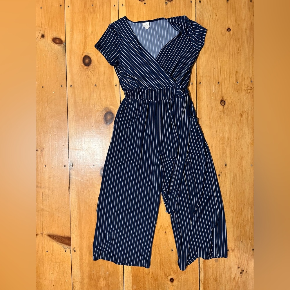 Cropped wide leg jumpsuit